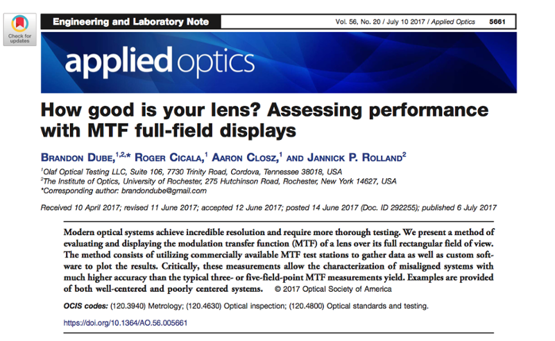 MTF Full-Field Displays Abstract