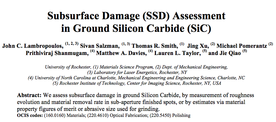 subsurface damage assessment